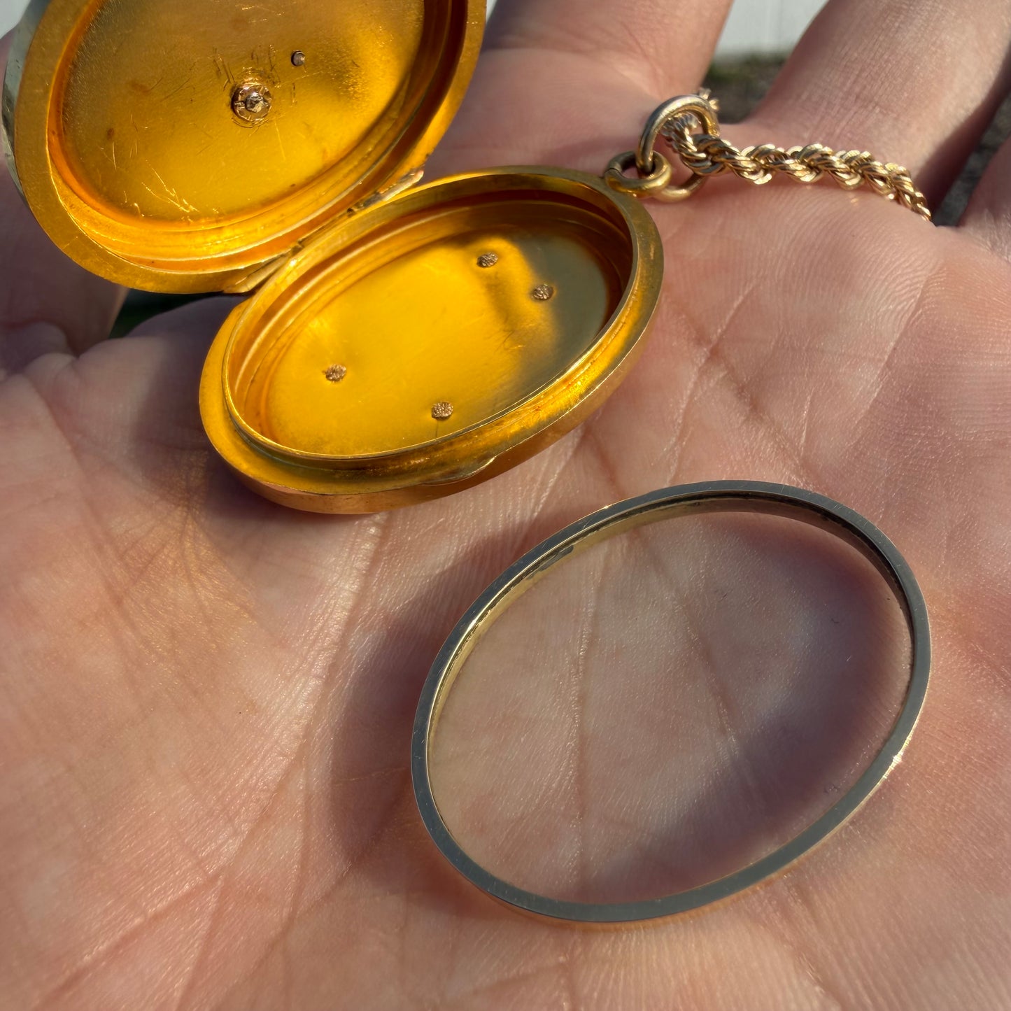 Victorian Solid 18k Yellow Gold/Platinum Large Medieval Burgonet Helmet Locket Pendant