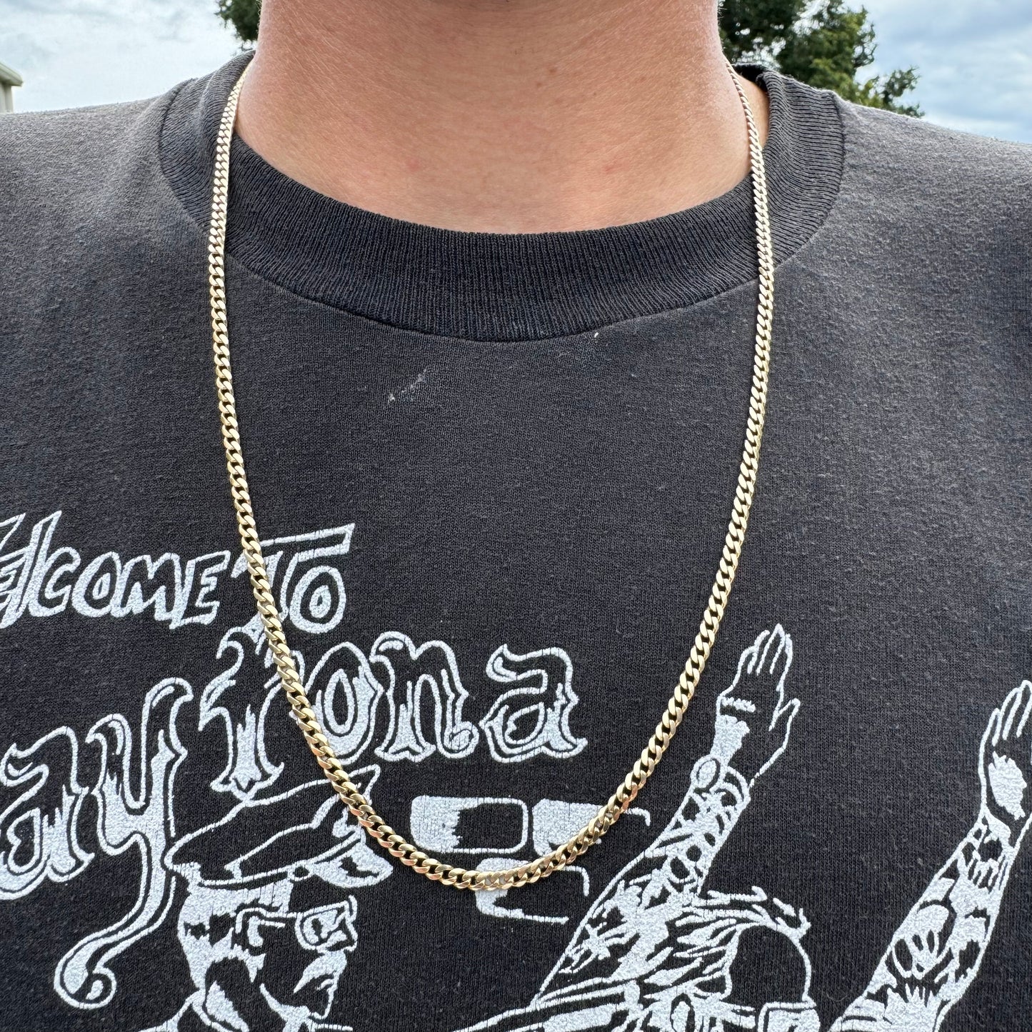 Vintage Solid 14k Yellow Gold Classic Heavyweight Miami Cuban Link Necklace (24”)