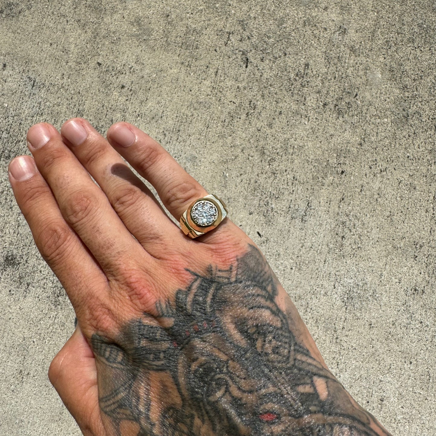 1970’s/80’s 14k Yellow Gold Rolex Style .75CTW Natural Diamond Kentucky Cluster Ring (6.5)