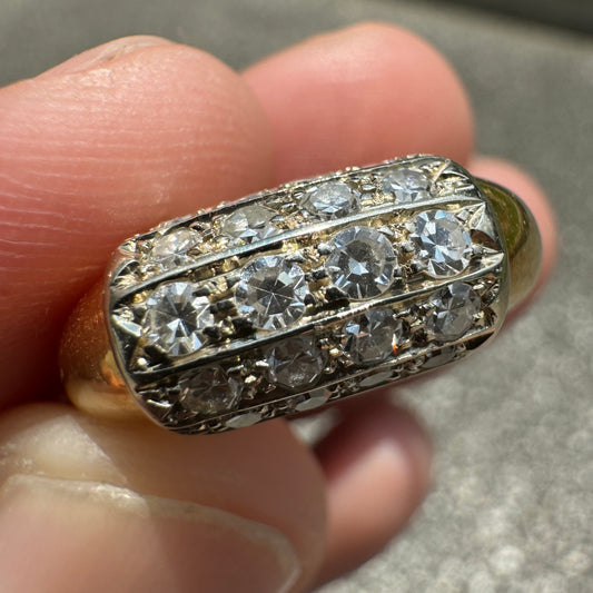 Vintage 14k Yellow Gold 1.0CTW Flawless/VVS1 Natural Diamond Ring (8.75)