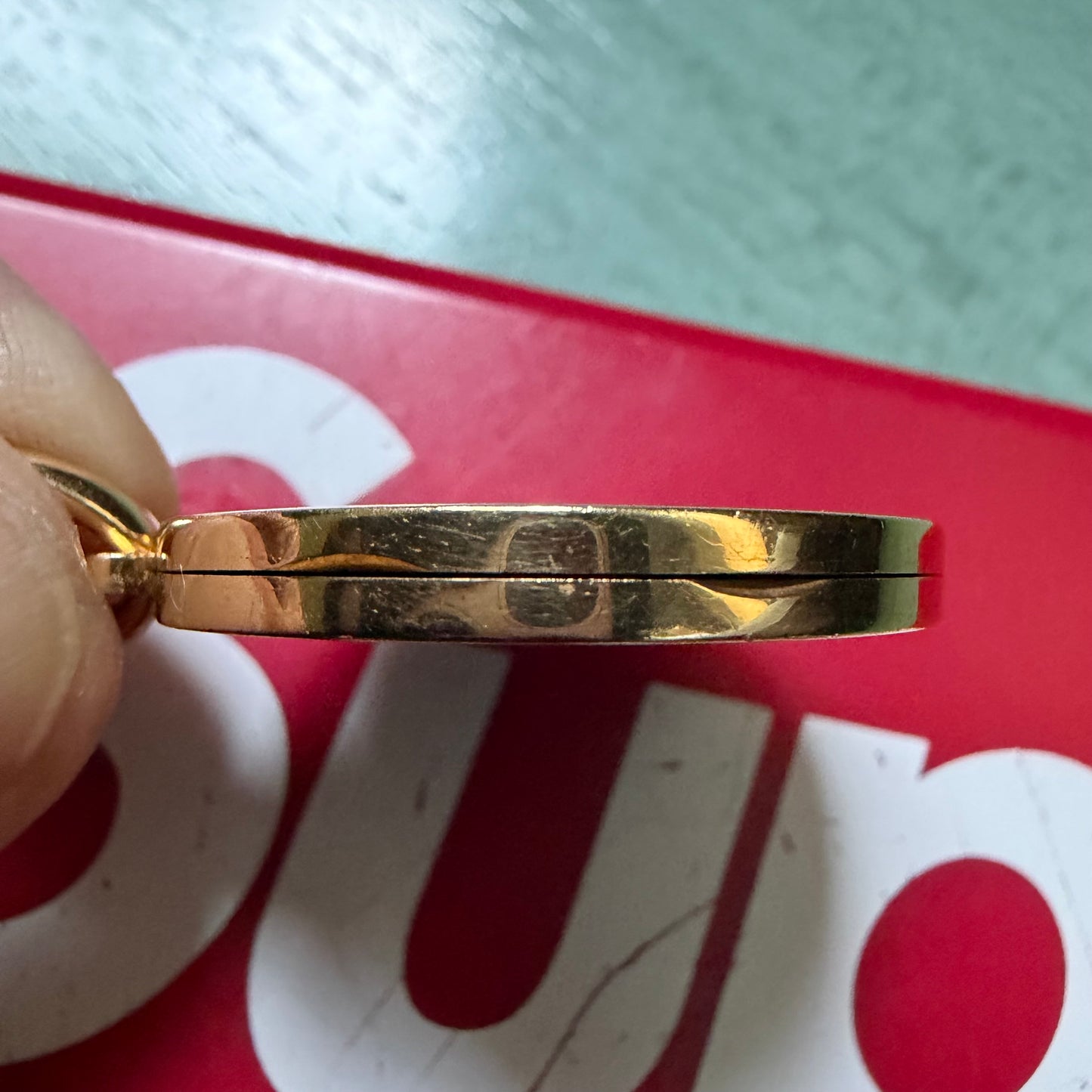 1950’s Cartier Solid 18K Yellow Gold Guilloche Enamel Locket Pendant