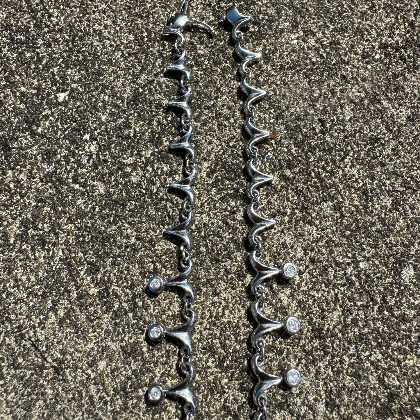 Vintage Solid 14k White Gold 2.70ctw Natural Diamond Drop Necklace (16.25”)
