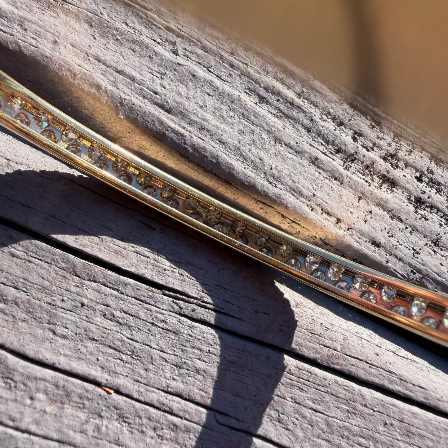 Vintage Solid 14k Yellow Gold 2.0ctw Natural VS Diamond Heavyweight Bangle Bracelet (5.75”-6.5”)