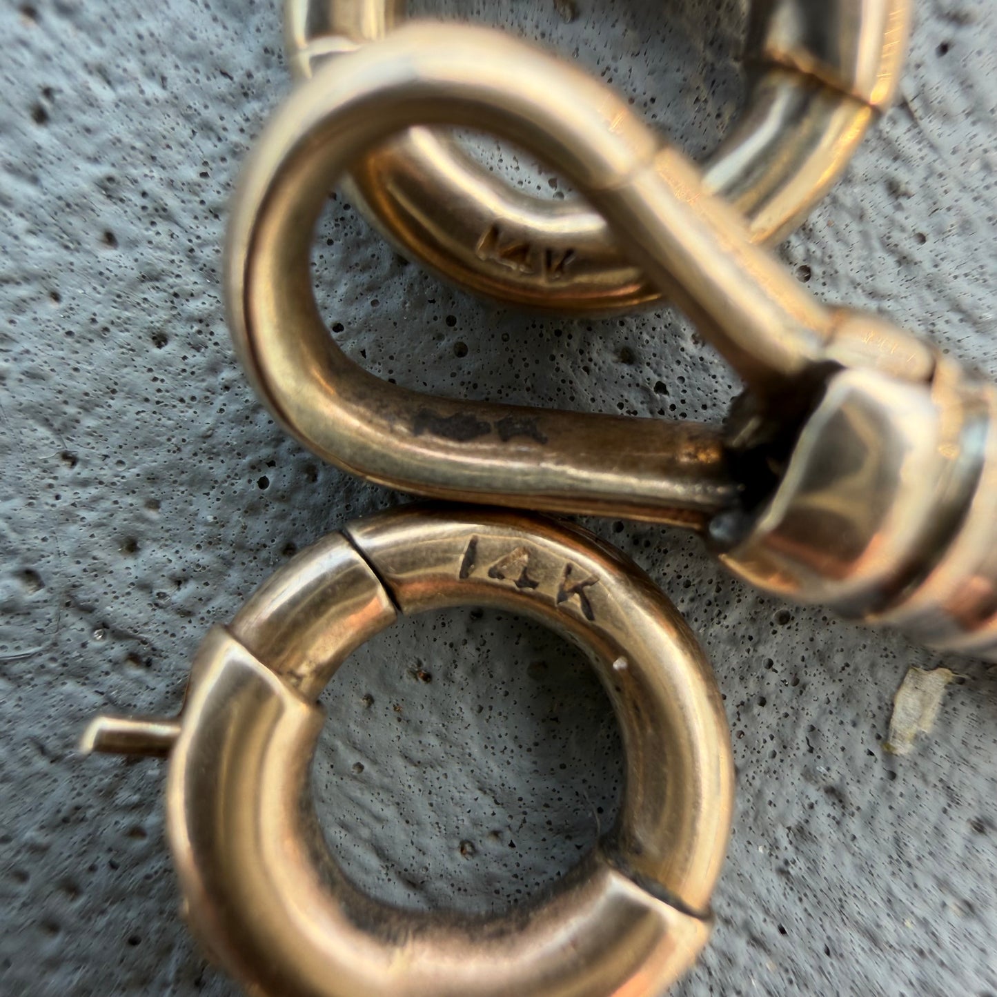 1917 Solid 14k Yellow Gold Double Albert Curb Link Watch Chain Necklace (22.5”)