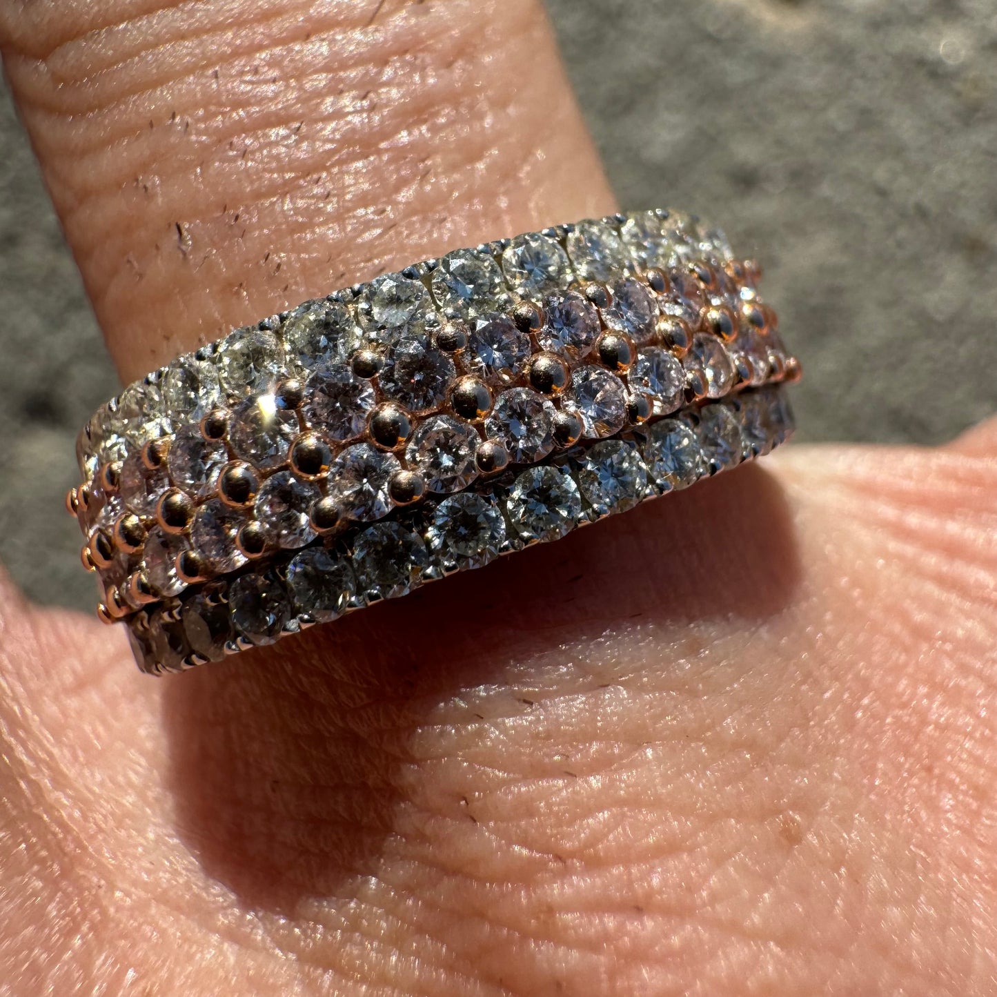 Brand New 14k White/Rose Gold 1.3ctw Natural VS Pink/White Diamond Band (8)