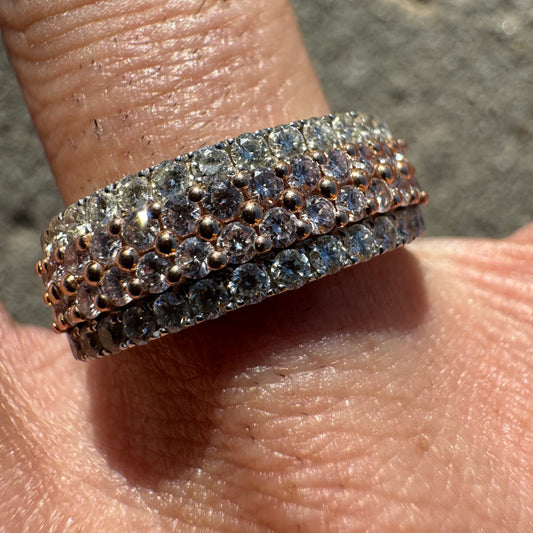 Brand New 14k White/Rose Gold 1.3ctw Natural VS Pink/White Diamond Band (8)