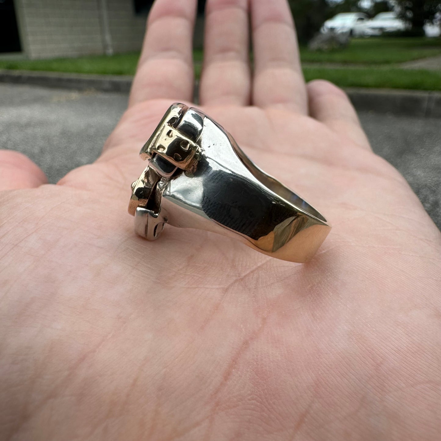 Custom Made 14k Yellow Gold And Sterling Silver Divers Mask Ring By Florida Key’s Jewelery (10)