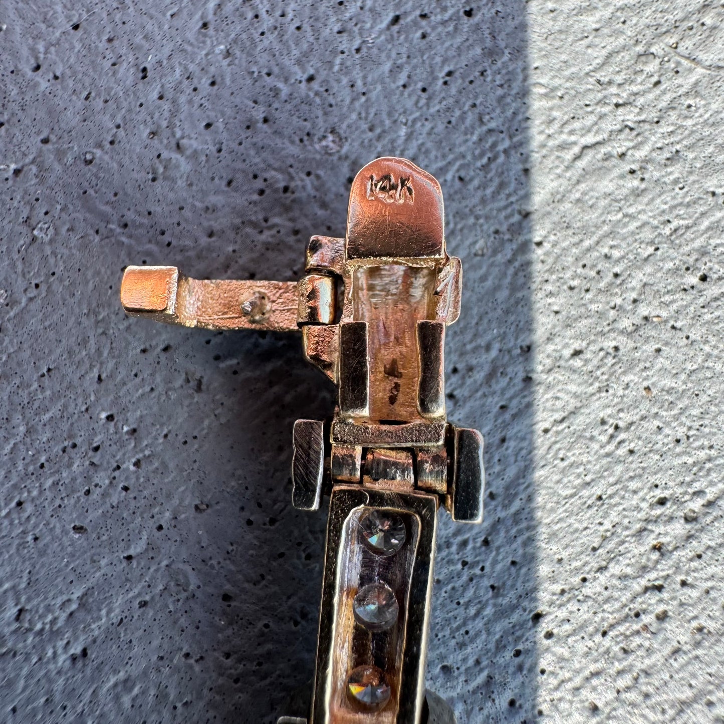 Vintage Solid 14k Two-Tone Gold 1.20ctw Natural Diamond Bracelet (7.25”)