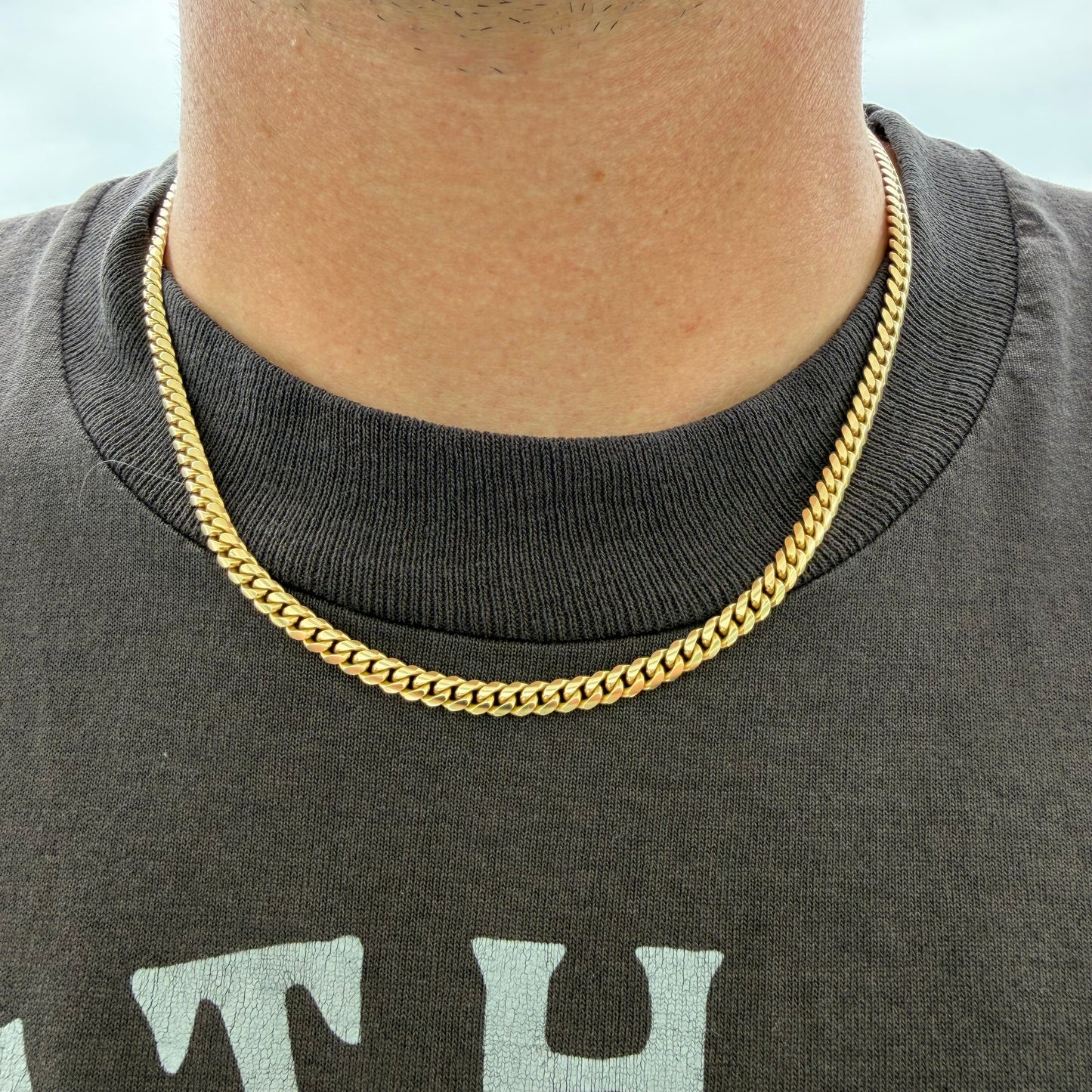 Vintage Solid 14k Yellow Gold Heavyweight Miami Cuban Link Necklace (18”)