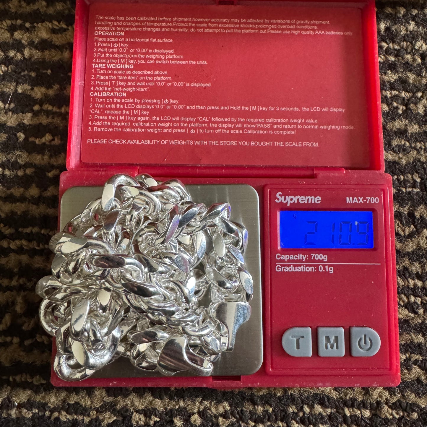 Brand New Solid Sterling/.925 Silver Super Heavyweight Miami Cuban Link Necklace (24”)