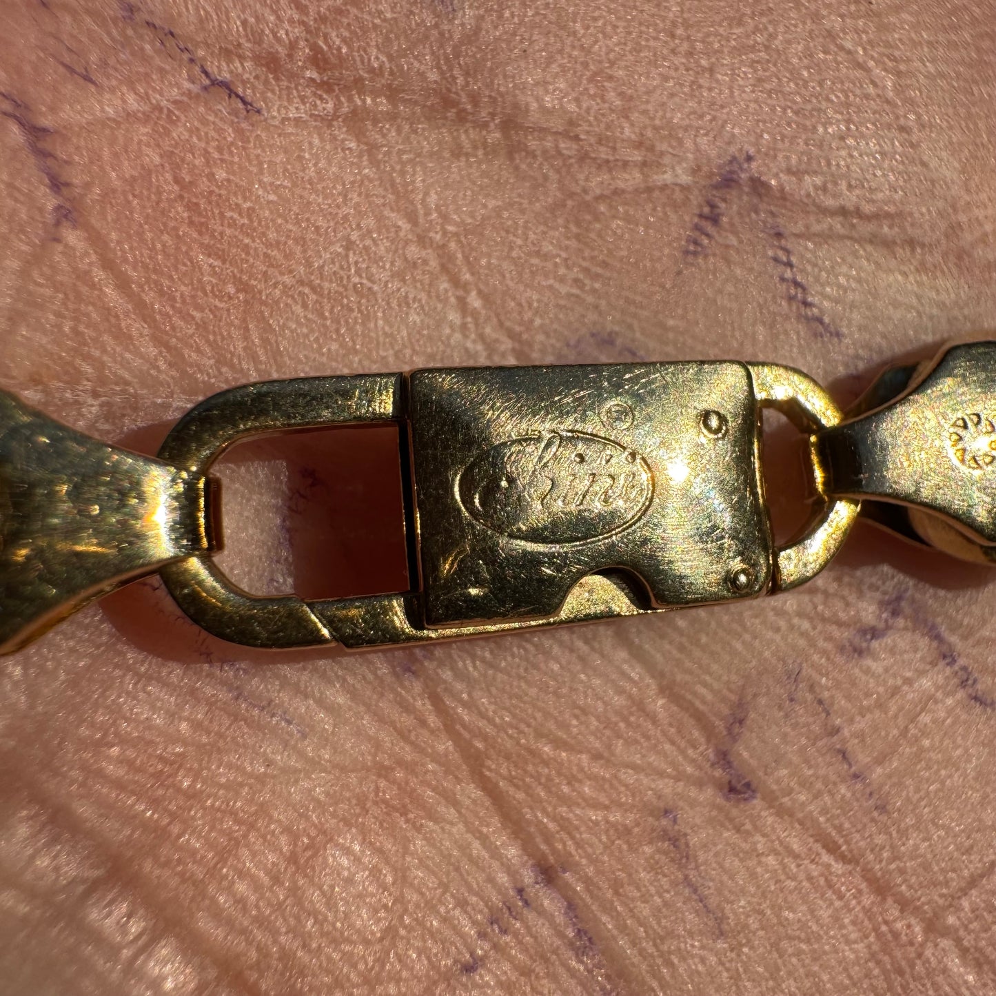 Vintage Solid 18K Italian Yellow Gold Heavyweight Cuban Link Bracelet By Fratelli Chini (8.75”)