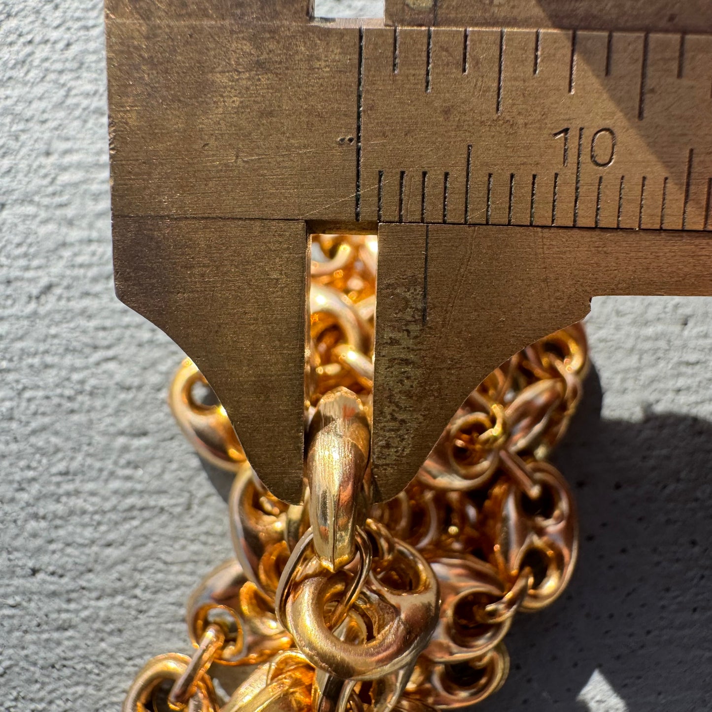 Vintage 14k Yellow Gold Italian Puffed Gucci Link Necklace (17”)