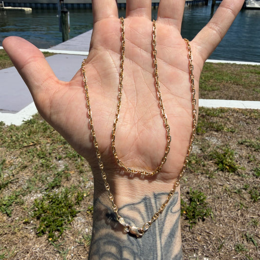 Vintage Solid 18k Italian Yellow Gold Chaine D’Ancre Link Necklace (25”)