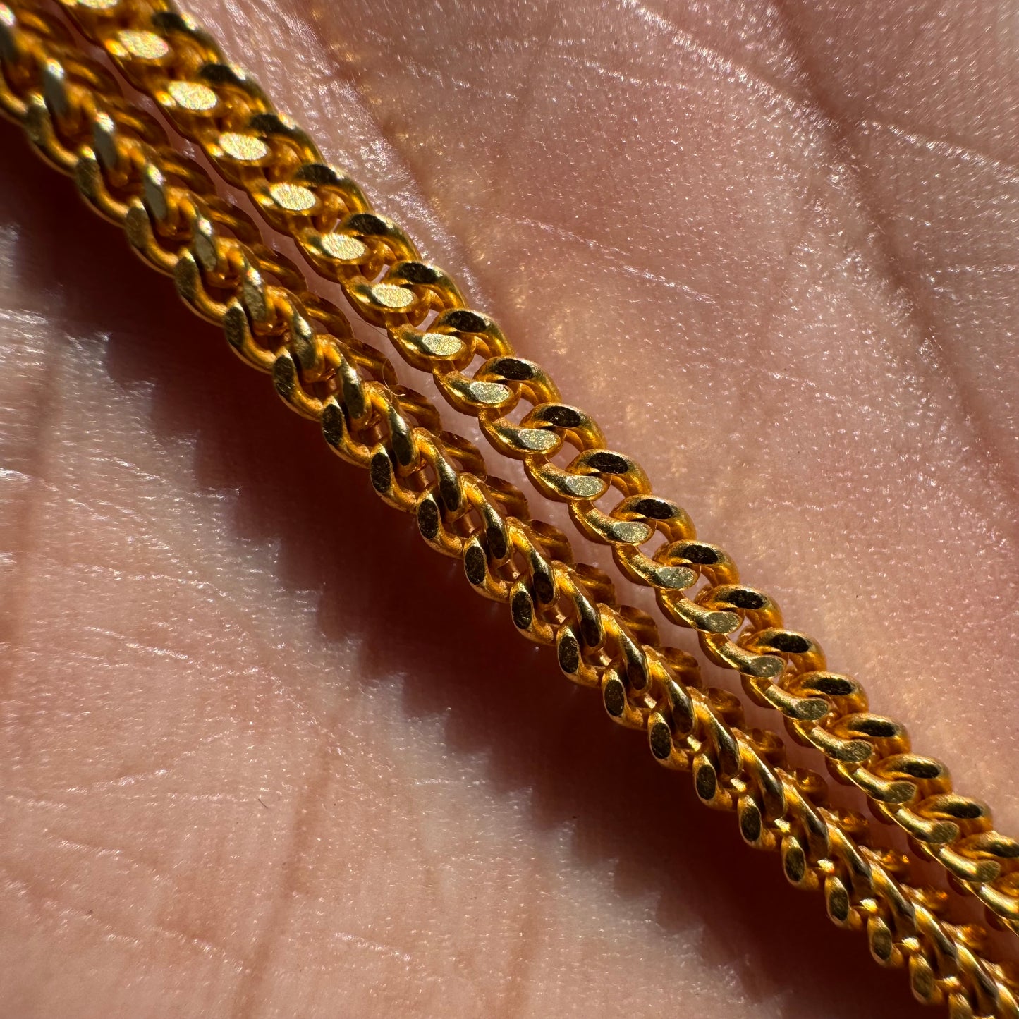Solid 22k Yellow Gold Franco Link Necklace (24”)
