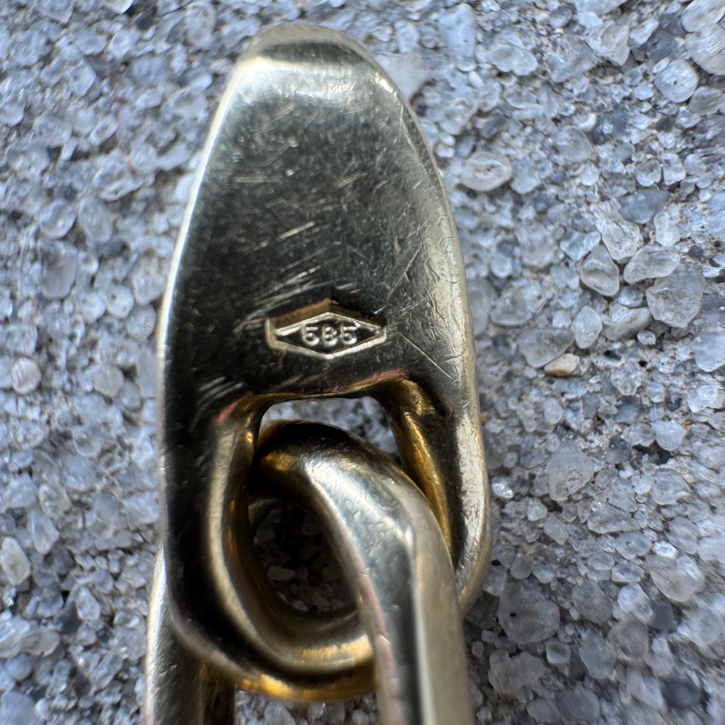 Vintage Solid 14k Yellow Gold Heavyweight “Biker Chain” Anchor Link Bracelet (9.5”)