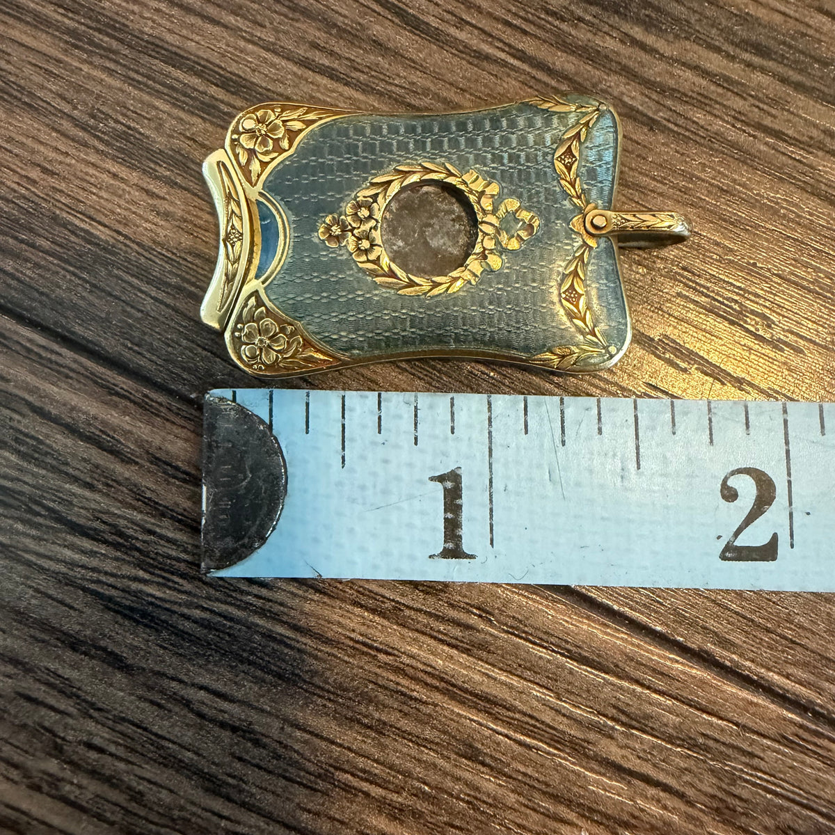 Victorian French 18k Yellow Gold Guilloche Enameled Watch Chain Cigar Cutter Fob Necklace Set (14”)