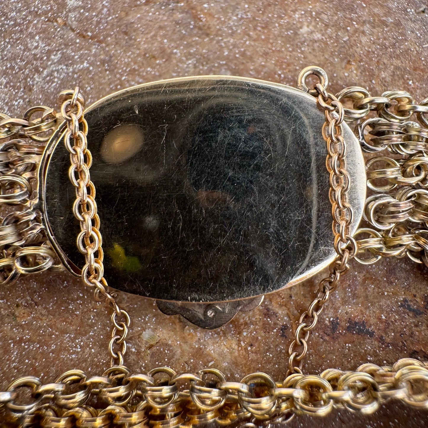 Art Nouveau Solid 14k Yellow Gold Natural Old Mine Cut Diamond Enameled Tiger Bracelet (6.25”)