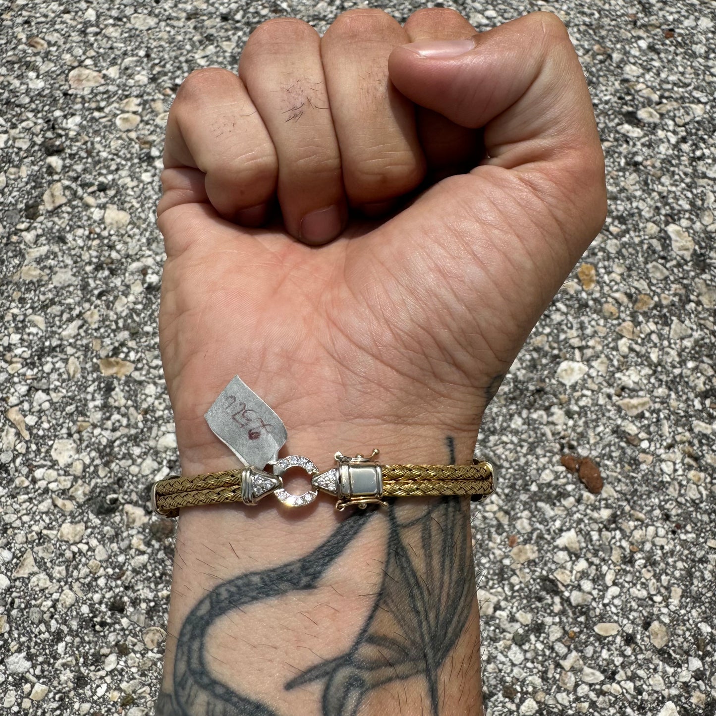 High End 14k Gold 1.4CTW Natural VS Diamond Mesh Link Bracelet By Daniel W. (7.5”)