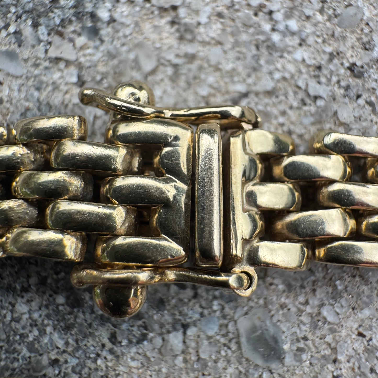 Vintage Solid 14k Yellow Gold Panthère Link Bracelet (7.25”)