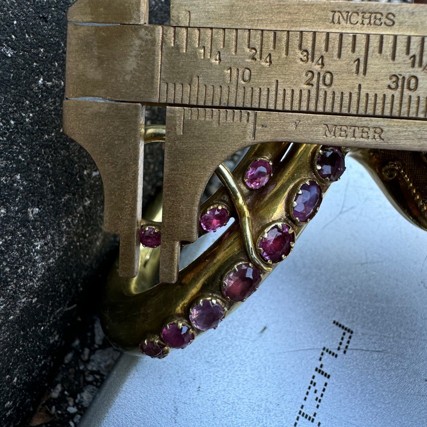 Mid 1800’s 15k Yellow Gold Blue And Pink Sapphire Encrusted Snake Bracelet (6”-7”)