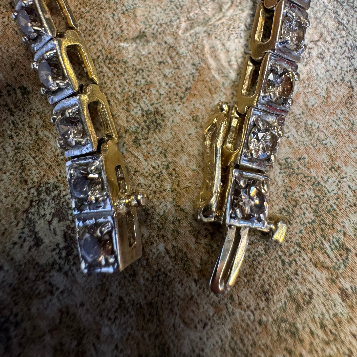 Vintage 5.0ctw Natural Champagne Diamond 14k Gold Tennis Bracelet (7.15”)