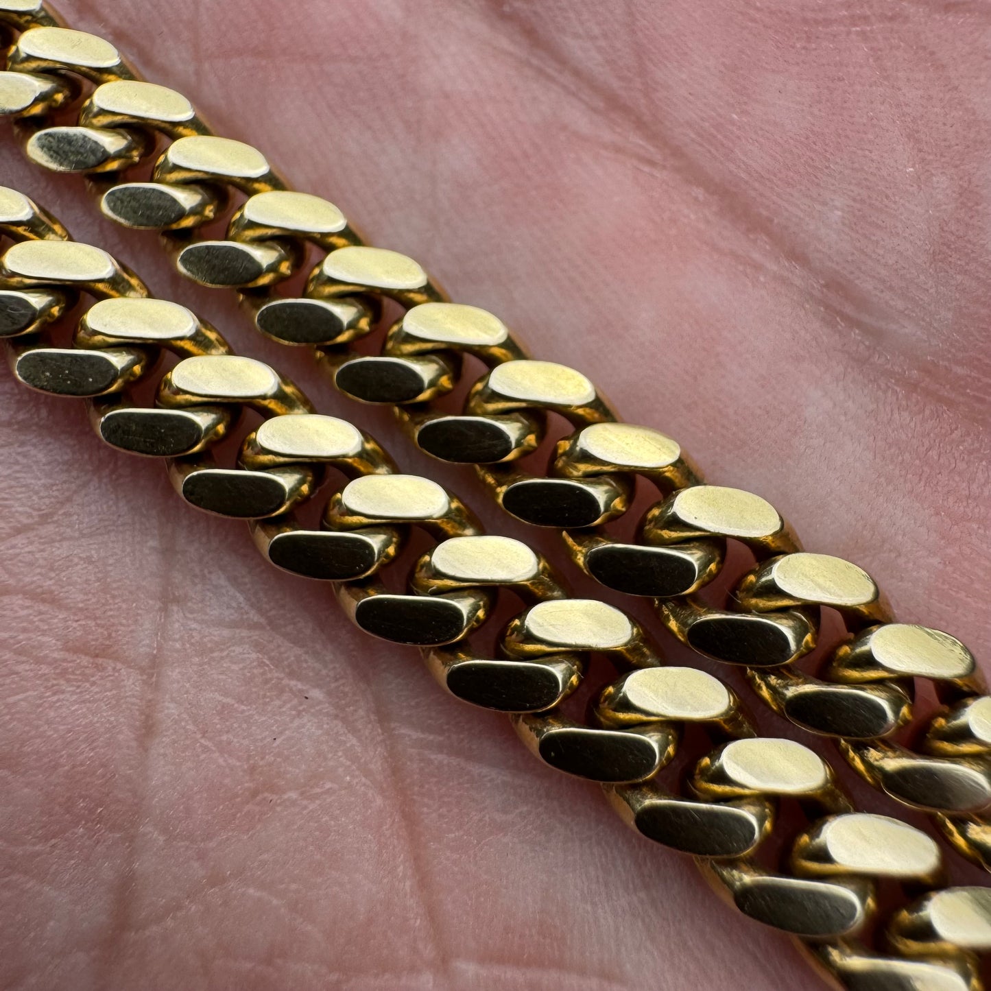 Classic Solid 10k Yellow Gold Heavyweight Miami Cuban Link Necklace (18.5”)