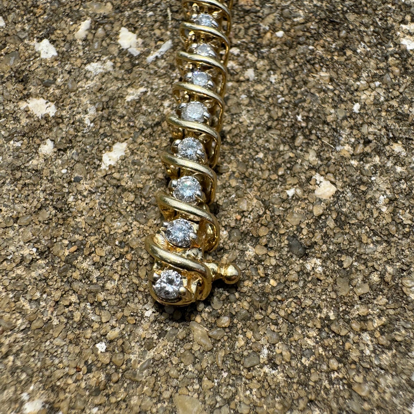 Vintage 3.0CTW Natural Diamond 14k Yellow Gold Tennis Bracelet (7.25”)