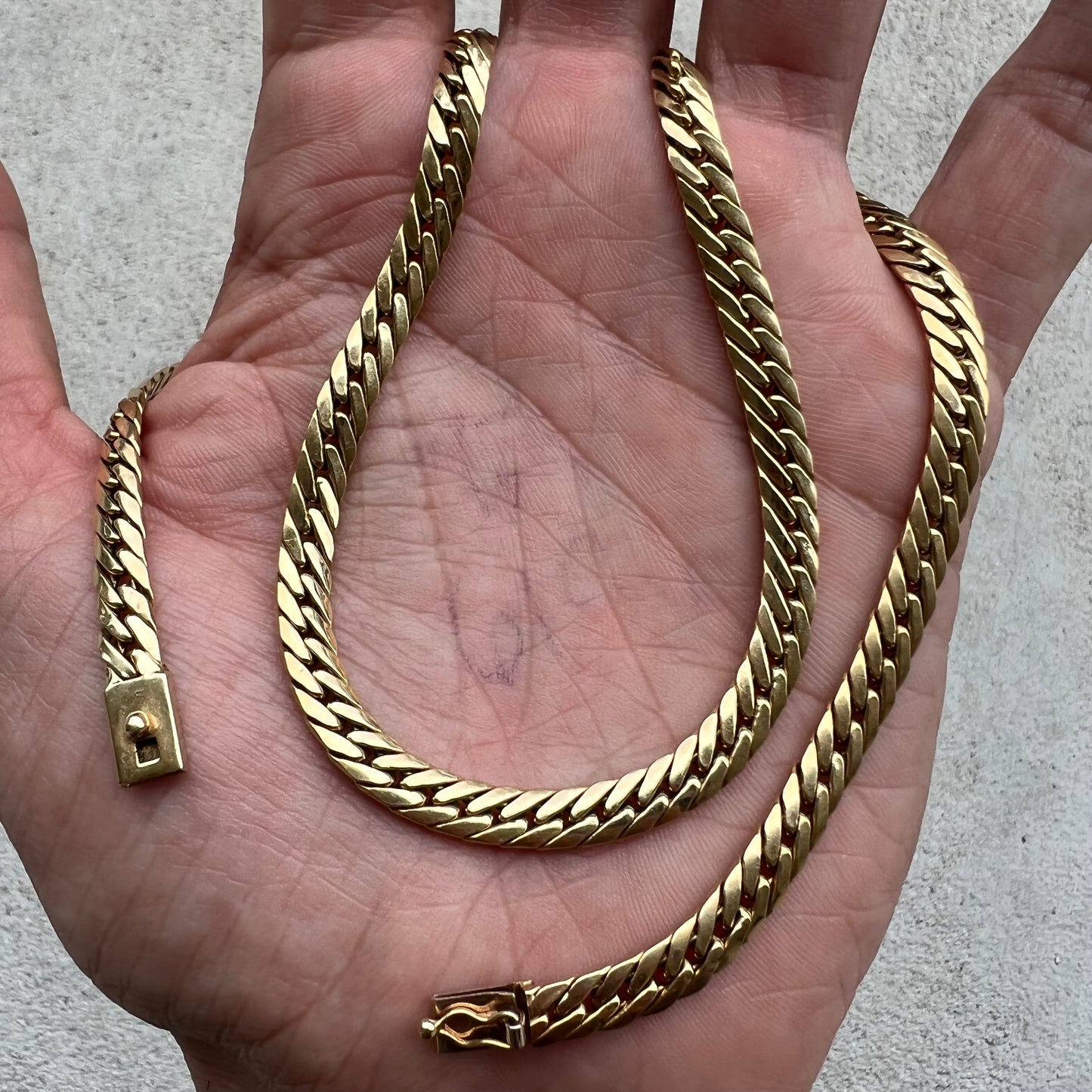 1970’s 14k Italian Yellow Gold Old School Sleek Miami Cuban Link Necklace (19”)