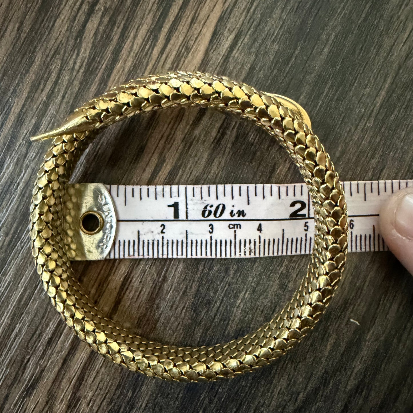 Circa 1940’s Italian Designer 18k Yellow Gold Flexible Mesh Heavyweight Snake Bracelet (6”-7.75”)