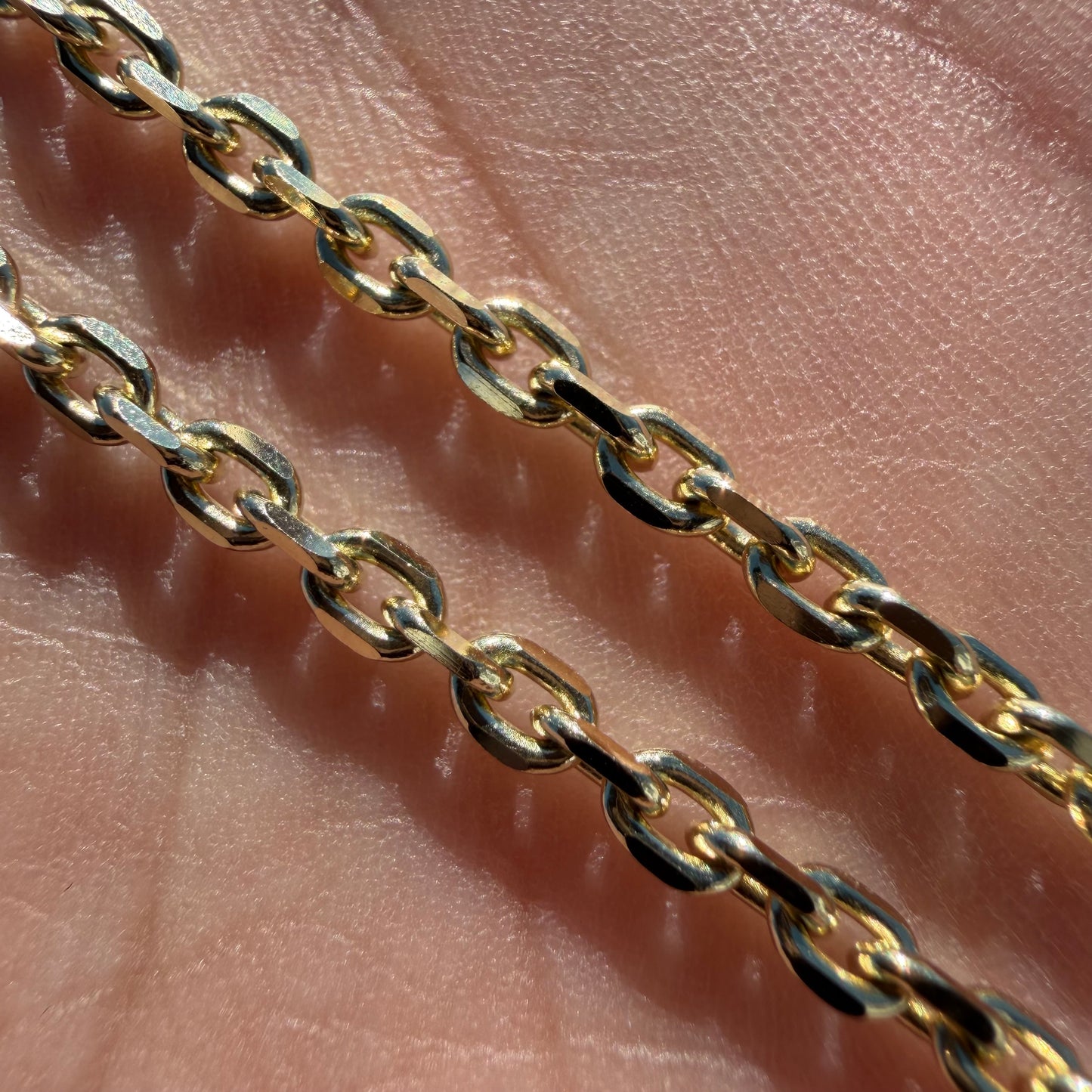 Brand New Solid 14k Yellow Gold “Biker Chain” Anchor Link Necklace (20”)