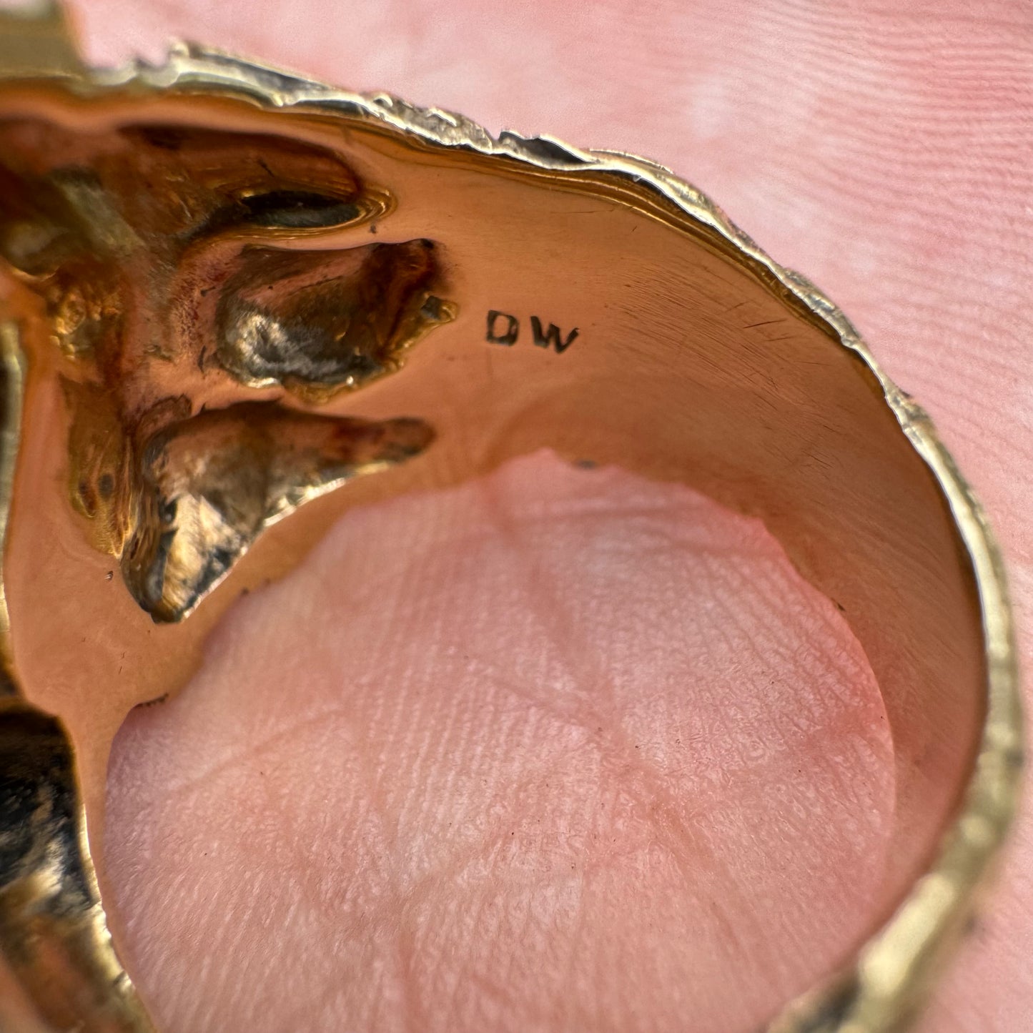 Vintage Solid 14k Yellow Gold .25CT Natural VS Diamond Heavyweight Lion Ring (7.75)