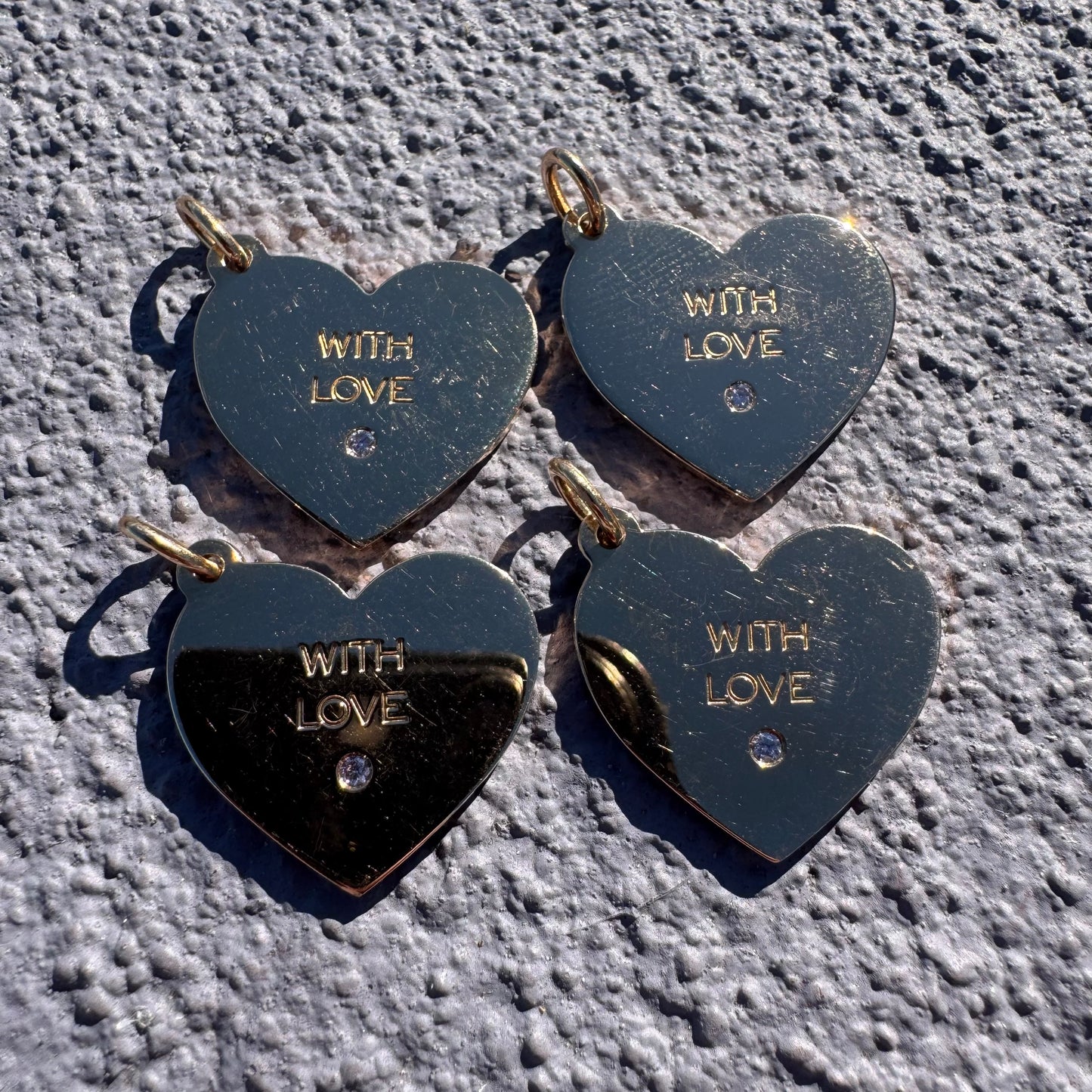 Vintage Tiffany & Co. Solid 18k Gold “With Love” Natural Diamond Heart Pendant