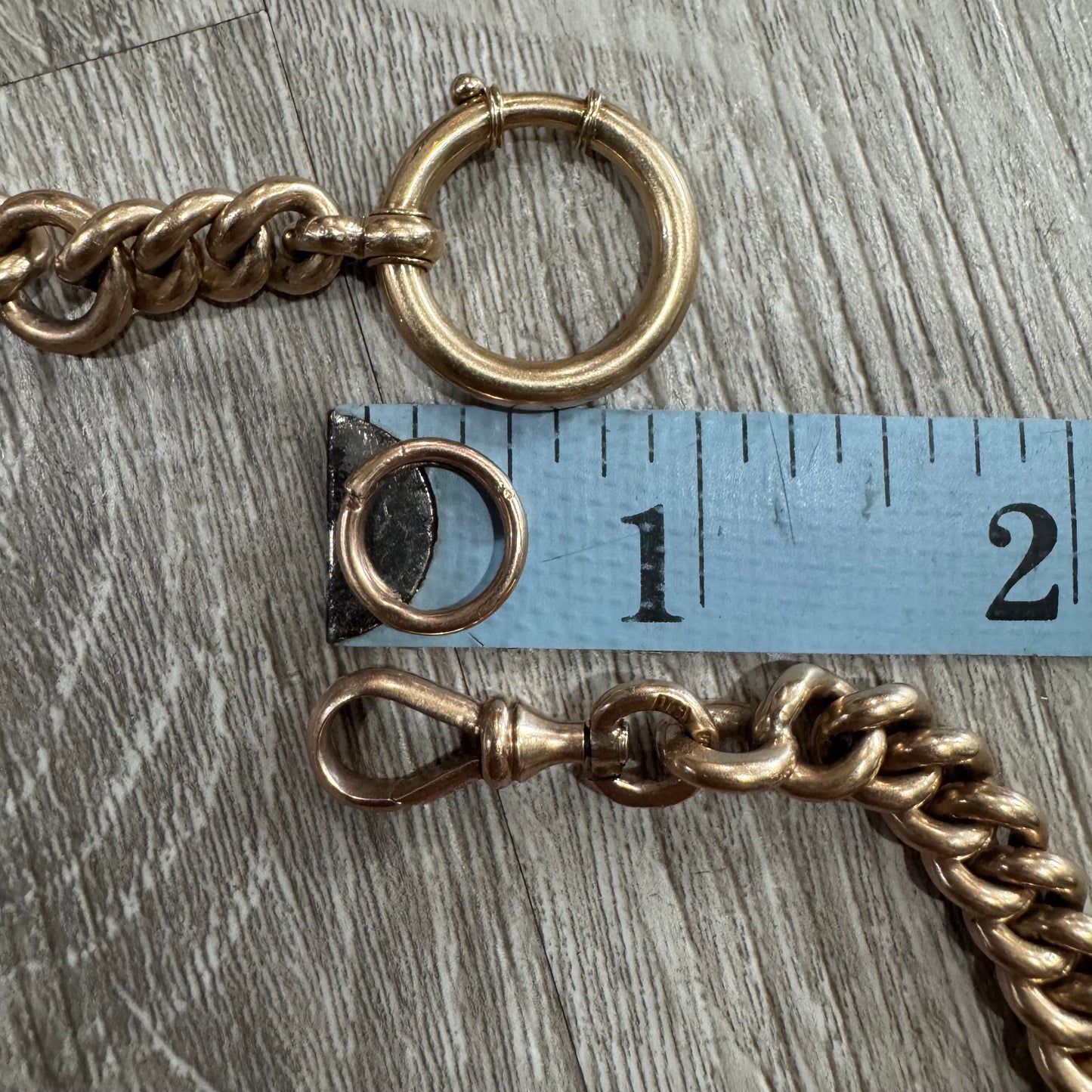 Antique Russian Hallmarked Solid 14k Gold Heavyweight Watch Chain (13.25”)