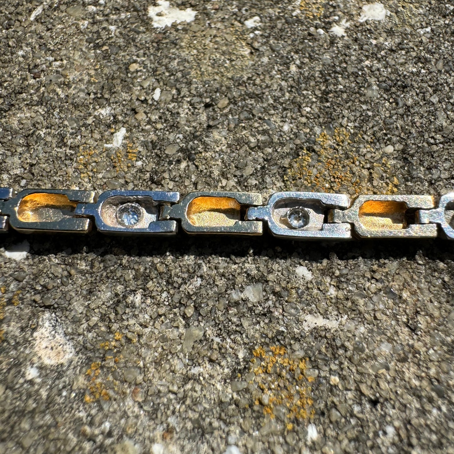 Vintage Solid 14k Two-Tone Gold 1.0CTW Natural Diamond Bracelet (7”)