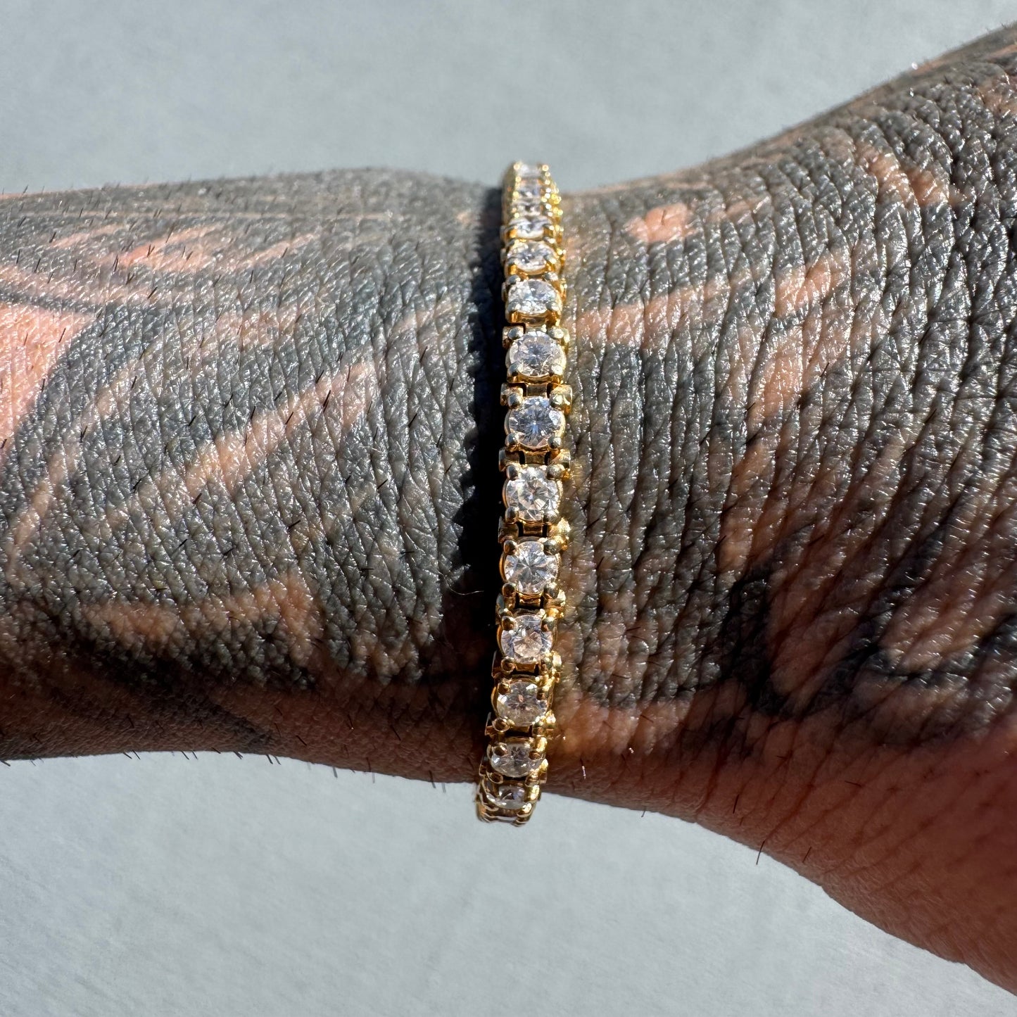 Vintage Solid 14k Yellow Gold 4.0ctw Natural Diamond Tennis Bracelet (6.5”)