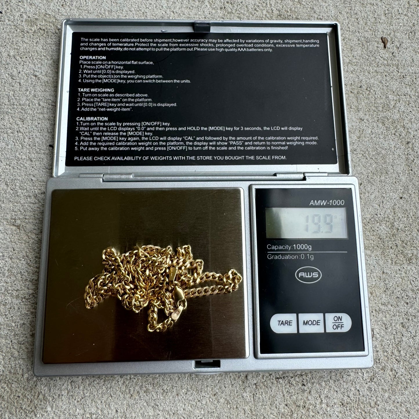 Vintage Solid 10k Yellow Gold Classic Heavyweight Cuban Link Necklace (25”)