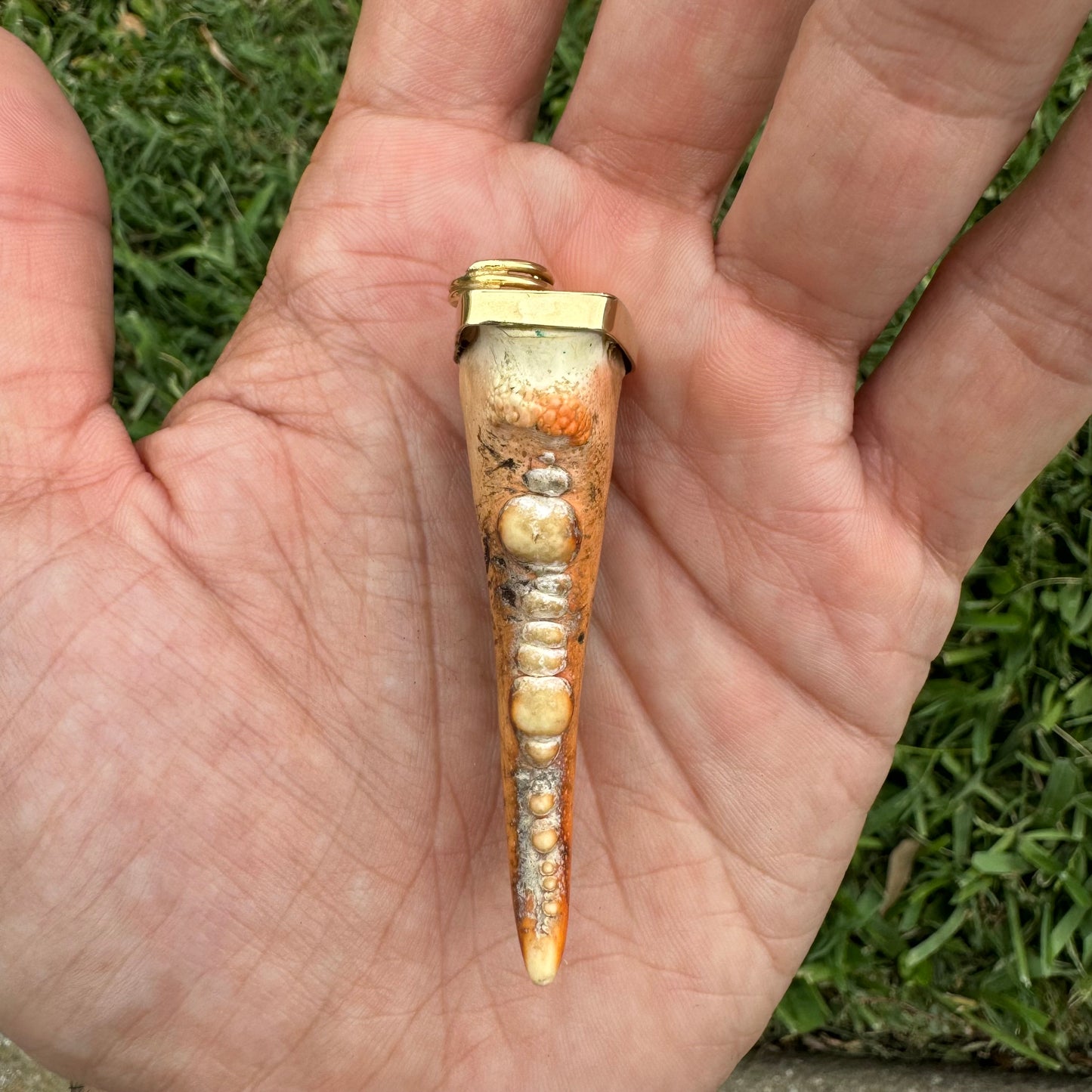 Old 18k Yellow Gold Custom One Of A Kind Handmade Lobster Claw Pendant