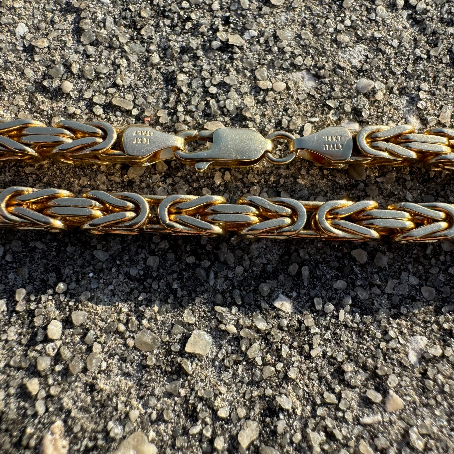Vintage Sold 14k Yellow Gold Heavyweight Classic Byzantine Link Necklace (19”)