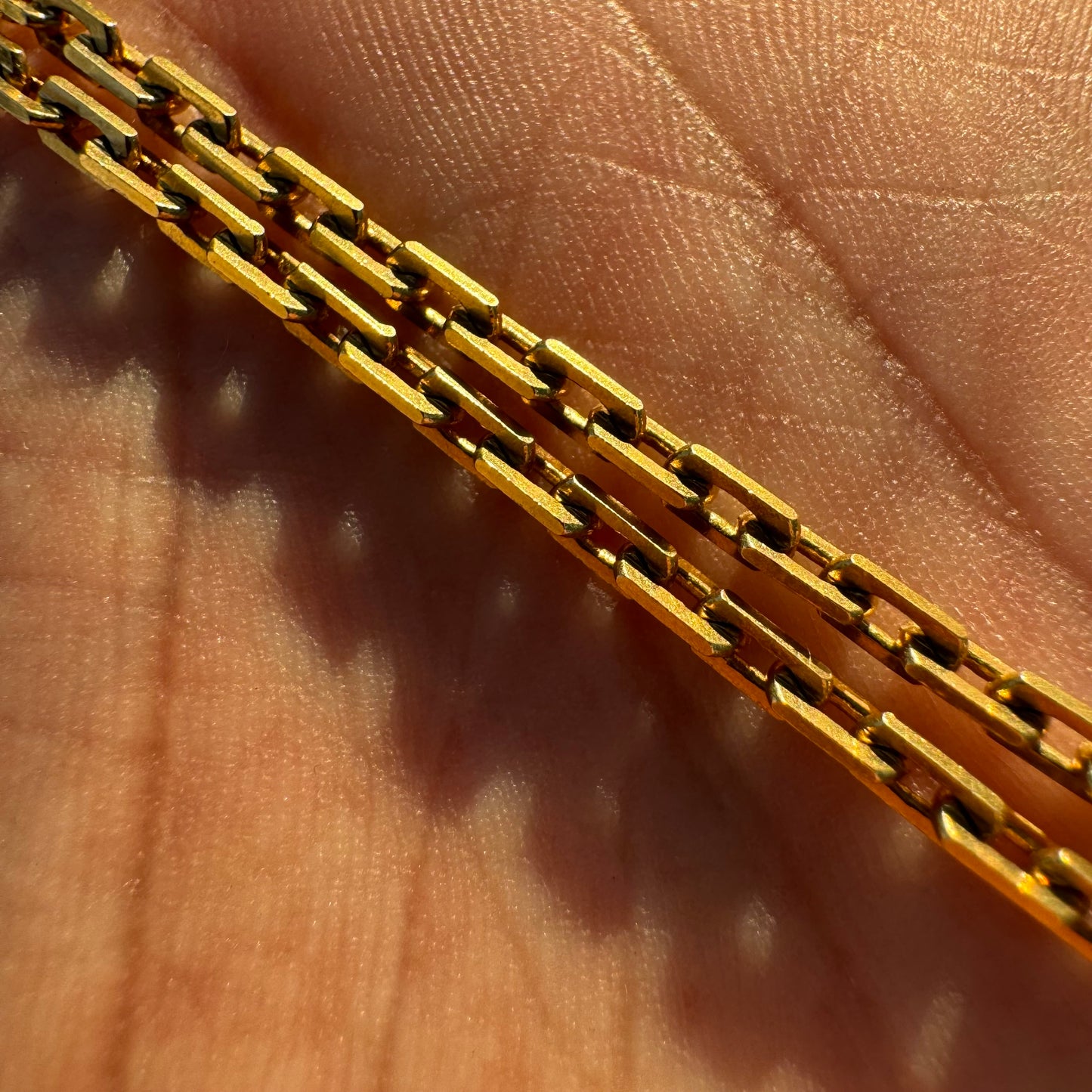 Old Solid 18k Italian Yellow Gold Anchor Link Chain Necklace (20”)