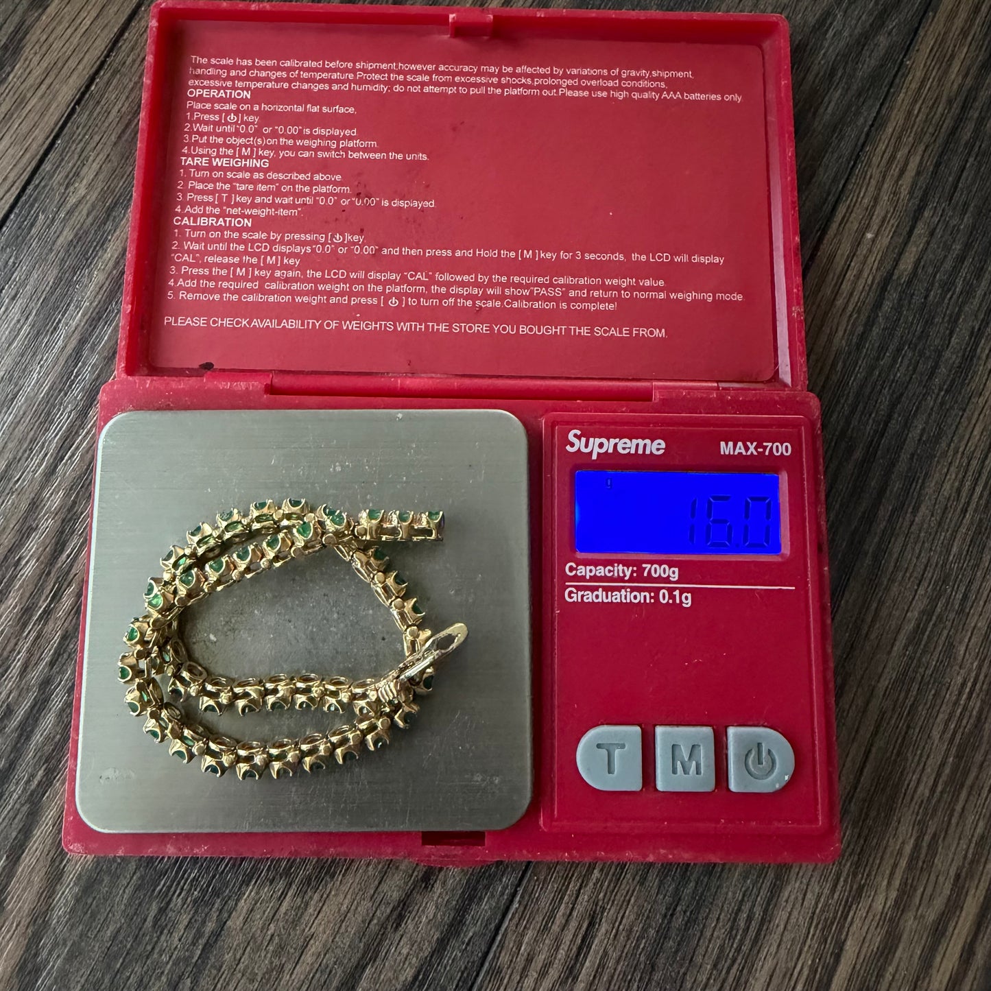 Vintage Solid 14k Yellow Gold 4.5ctw Natural Emerald Tennis Bracelet (7.5”)