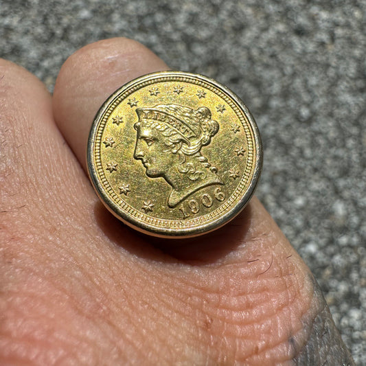 1906 Liberty Head $2.50 (22k) Gold Coin Ring (6)