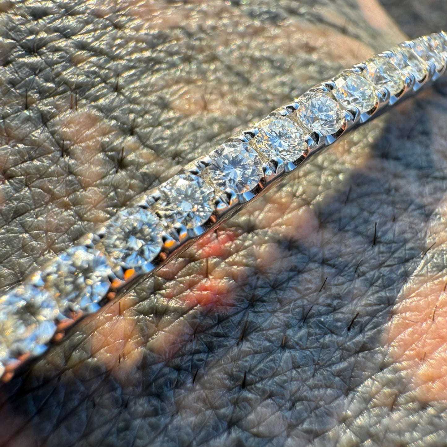 Brand New 14k White Gold 3.64CTW VS2 Natural Diamond Bangle (6.5”-7.5”)