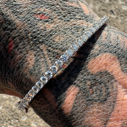 Brand New 14k White Gold 3.64CTW VS2 Natural Diamond Bangle (6.5”-7.5”)