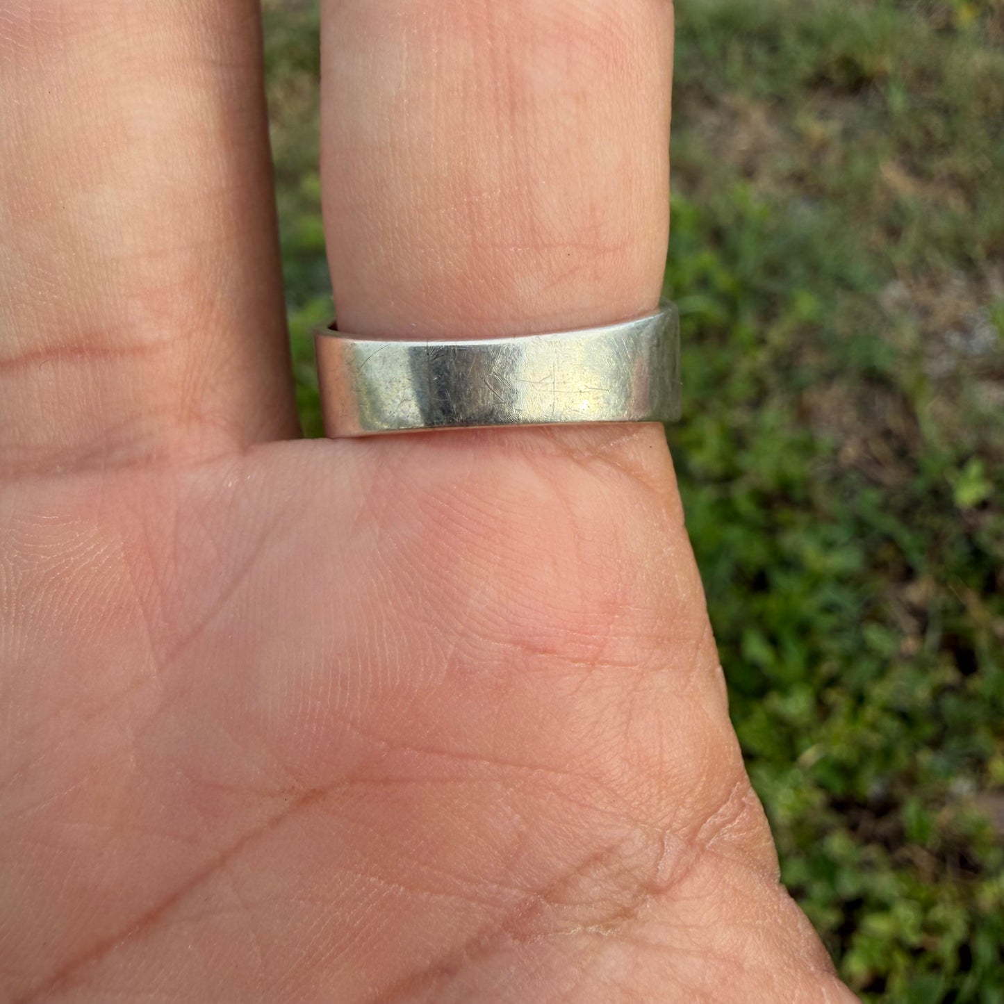 Vintage Solid Sterling Silver 23k Raw Natural Gold Placer Nugget Signet Ring (11)