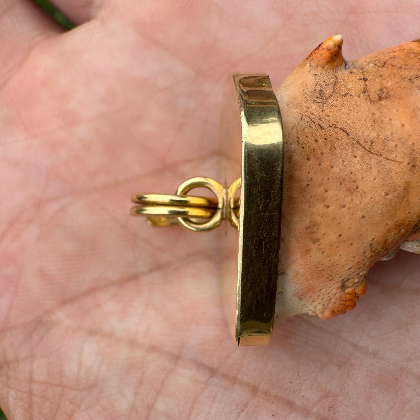 Old 18k Yellow Gold Custom One Of A Kind Handmade Lobster Claw Pendant