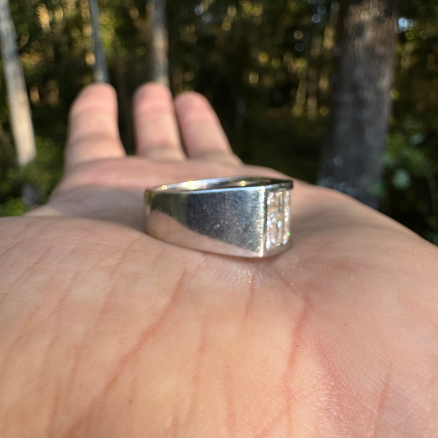 Vintage Solid 18k White Gold Invisible Set 2.5ctw VS Natural Diamond Ring (7)