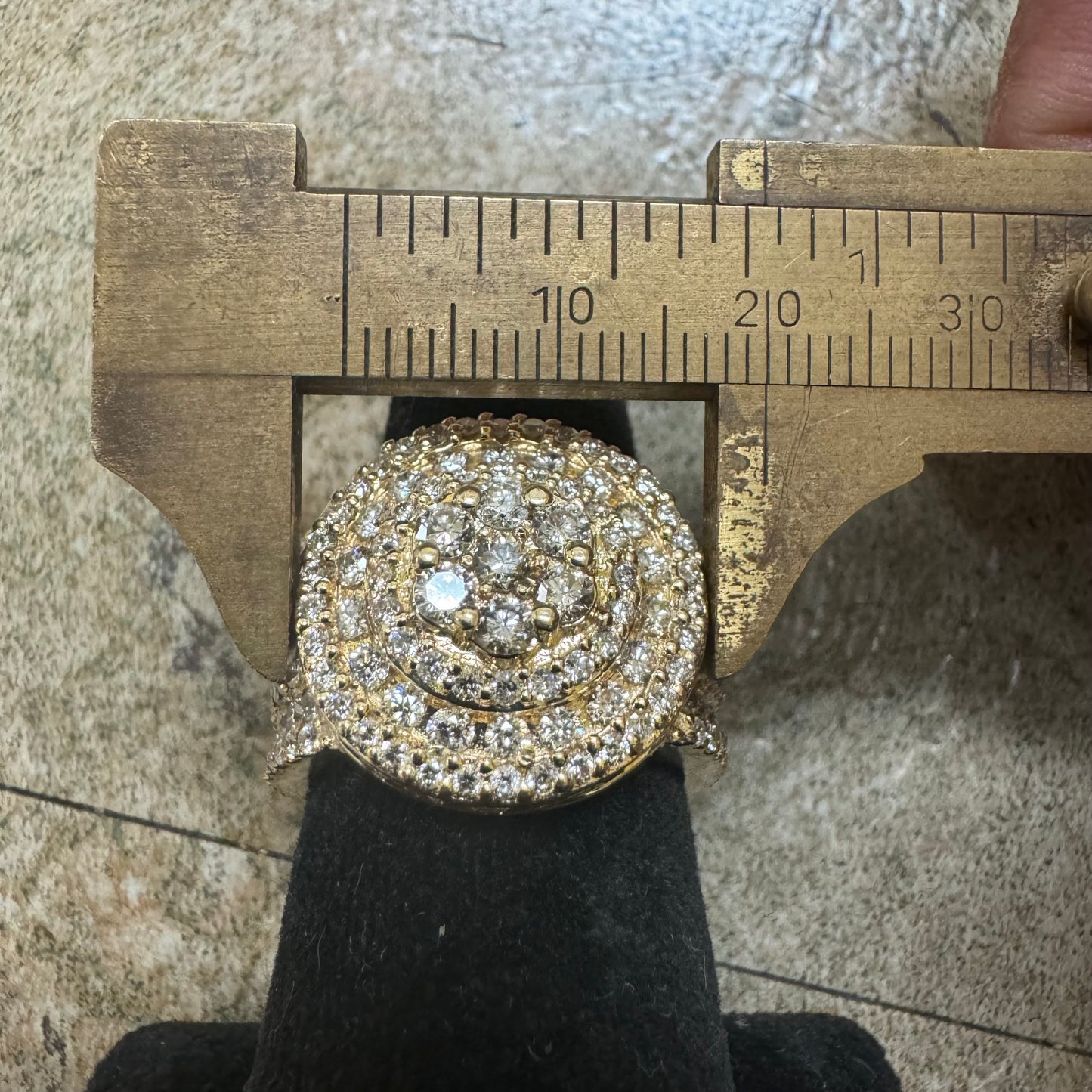 Custom 5.25ctw Natural VS Diamond Cluster 14k Yellow Gold Championship Ring (10.5)