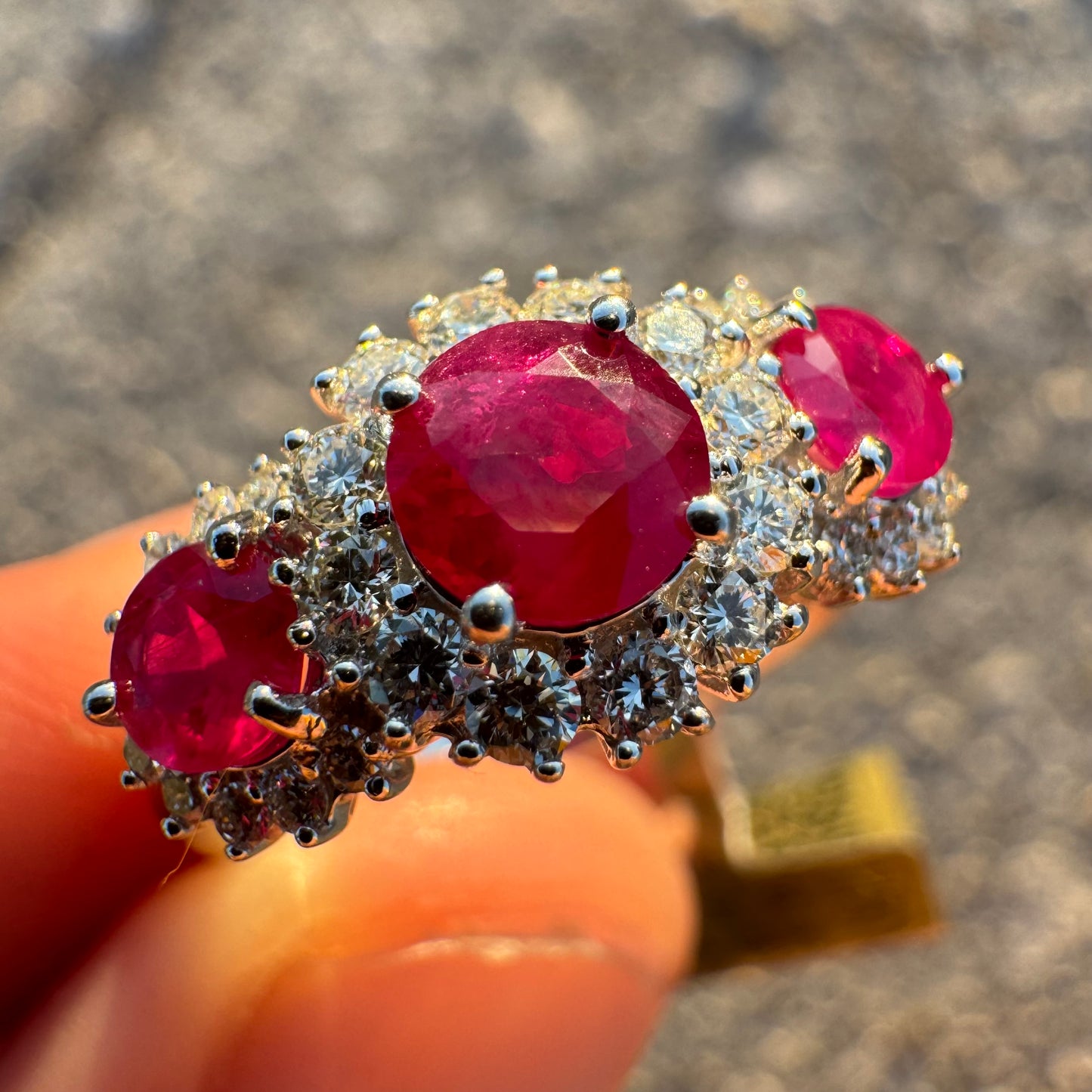 Brand New 14k White Gold 1.05ctw Natural Burmese Ruby .38ctw Natural VS Diamond Ring (8)