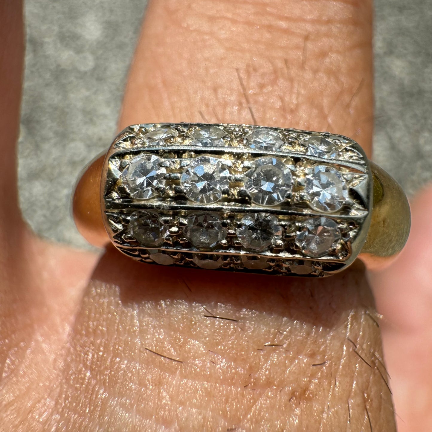 Vintage 14k Yellow Gold 1.0CTW Flawless/VVS1 Natural Diamond Ring (8.75)