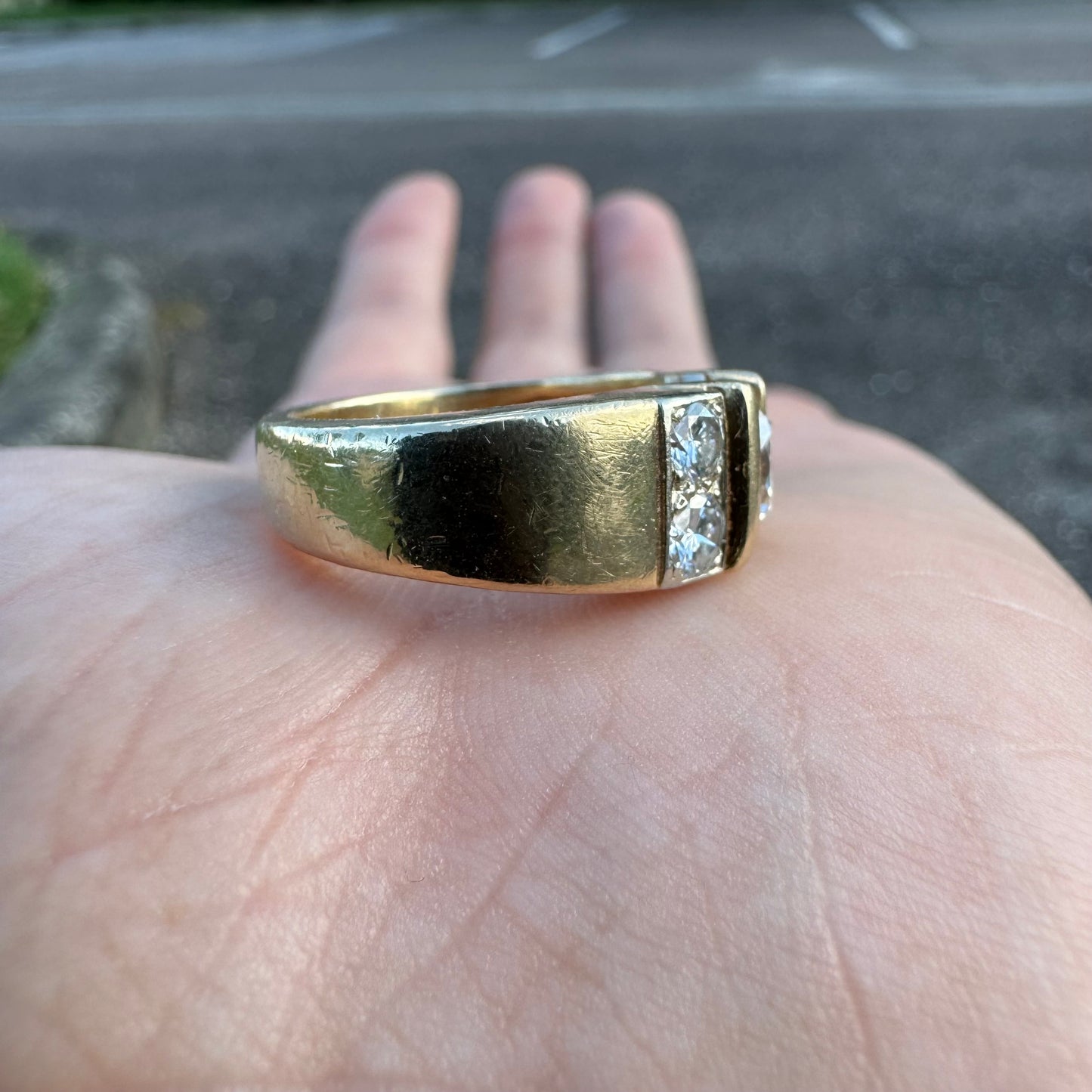 Vintage 1.25ctw Natural Diamond Solid 14k Yellow Gold Heavyweight Custom Ring (8)